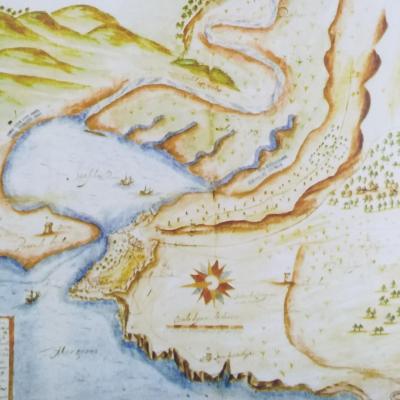 Carte de larache et de ses environs bauptista antonelli en 1611 archives de simancas